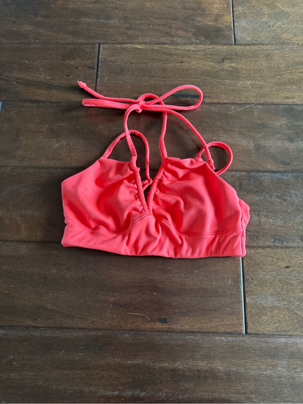 Women's Coral Halter Crop Top